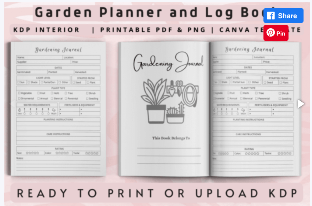 Gardening Planner | KDP Interior